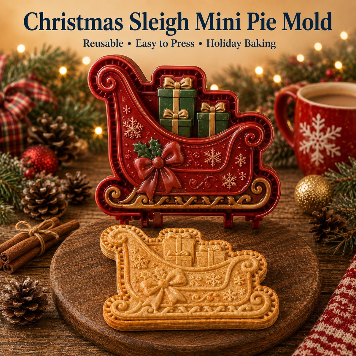 🎄16-delers samling med designede mini-paiformer til jul | Gjenbrukbare, pregede former for å lage detaljerte paier med motiv av julenissen, snømann, reinsdyr, juletre og andre julemotiver 🥧✨