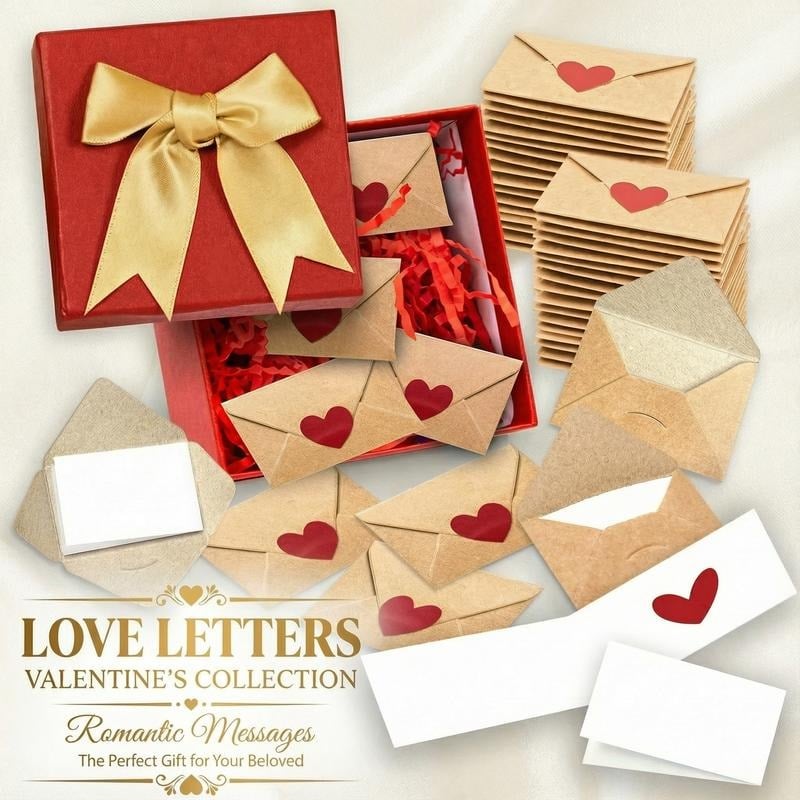 🌹DIY Love Letter Box – Mini blanke kort og konvolutter ✨💖