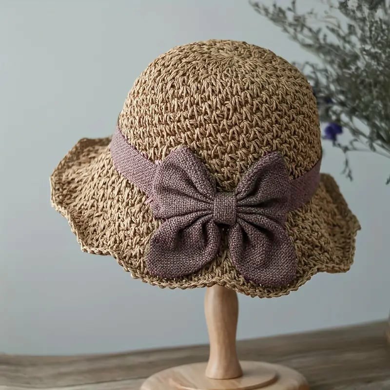🎀 Siste dag-tilbud: 49 % rabatt👒 | Stråhatt med retro-sløyfe – sammenleggbar og luftig til sommeren