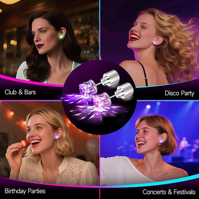 🌟✨ LED-lysende øredobber – Glødende diamanttiara-øreringer til fester og festivaler! ✨👑