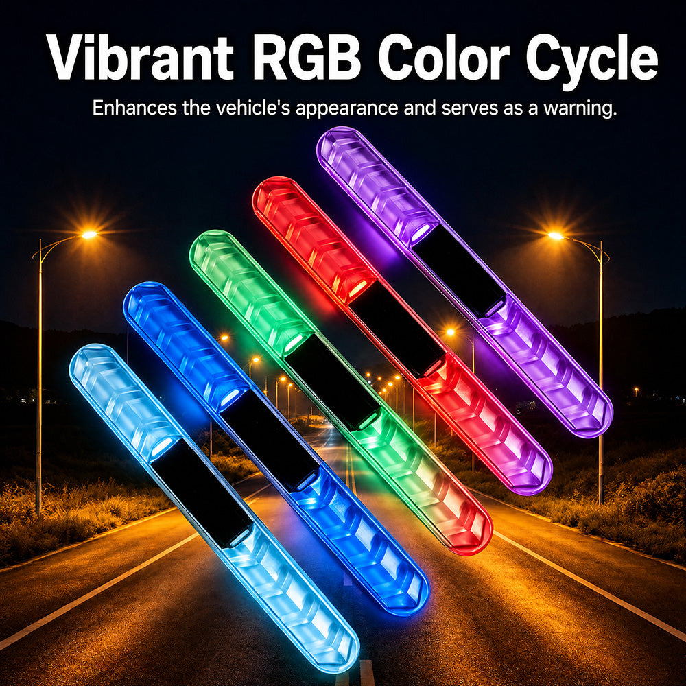 🚗Solcelledrevet RGB-varsellampe for bildører – automatisk støtfangerlist
