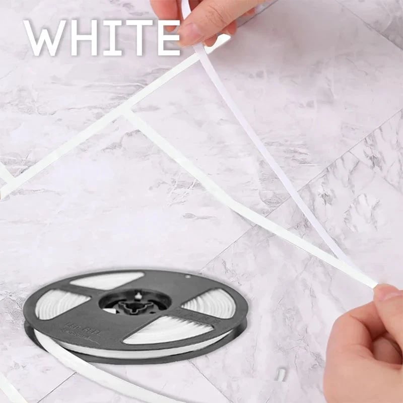 🔥 Buy 1, get 1 free! 🔥 Mould-resistant and waterproof self-adhesive sealing strip for grout lines between ceramic tiles 🛠️✨ – No more dirty grout lines! 🚫🦠 Easy to fit yourself, durable sealant for tiles, washbasins and baths
