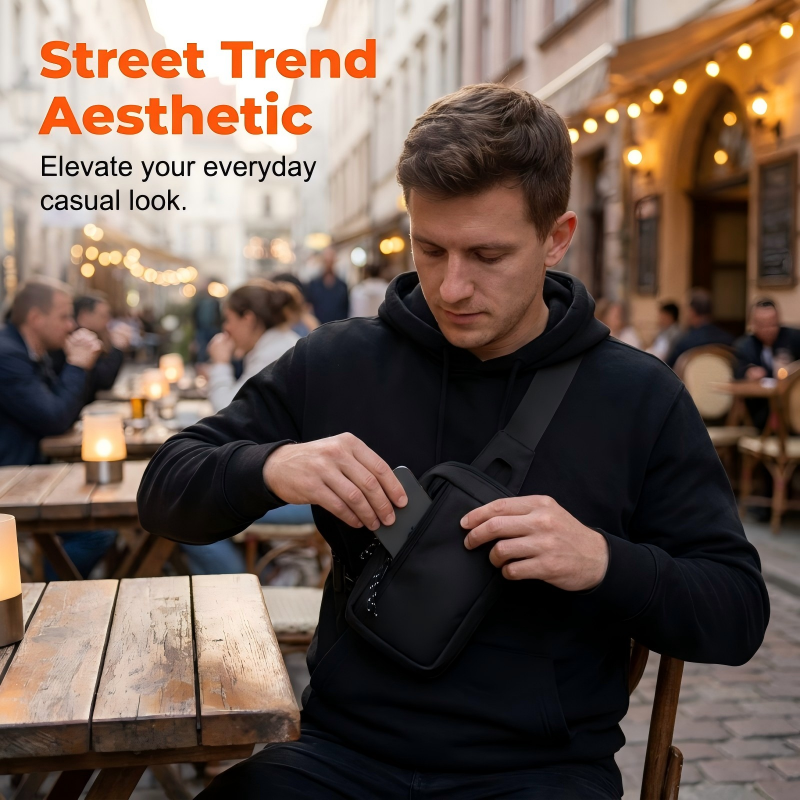 🎒 40 % RABATT I EN BEGRENSET PERIODE! 💥 Skulderveske for menn i urban pendlerstil – minimalistisk, vannavvisende, lett ✨