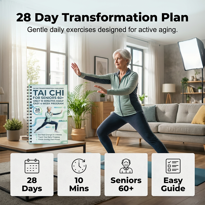 📘 50 % RABATT NÅ! 🧘 Tai Chi-øvelsesbok for eldre og nybegynnere – 28-dagers program, 10 minutters daglige øvelser og nybegynnervennlige bevegelser – perfekt for styrke, balanse og avslapning 🌿✨