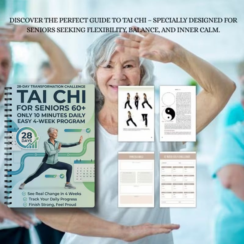 📘 50 % RABATT NÅ! 🧘 Tai Chi-øvelsesbok for eldre og nybegynnere – 28-dagers program, 10 minutters daglige øvelser og nybegynnervennlige bevegelser – perfekt for styrke, balanse og avslapning 🌿✨